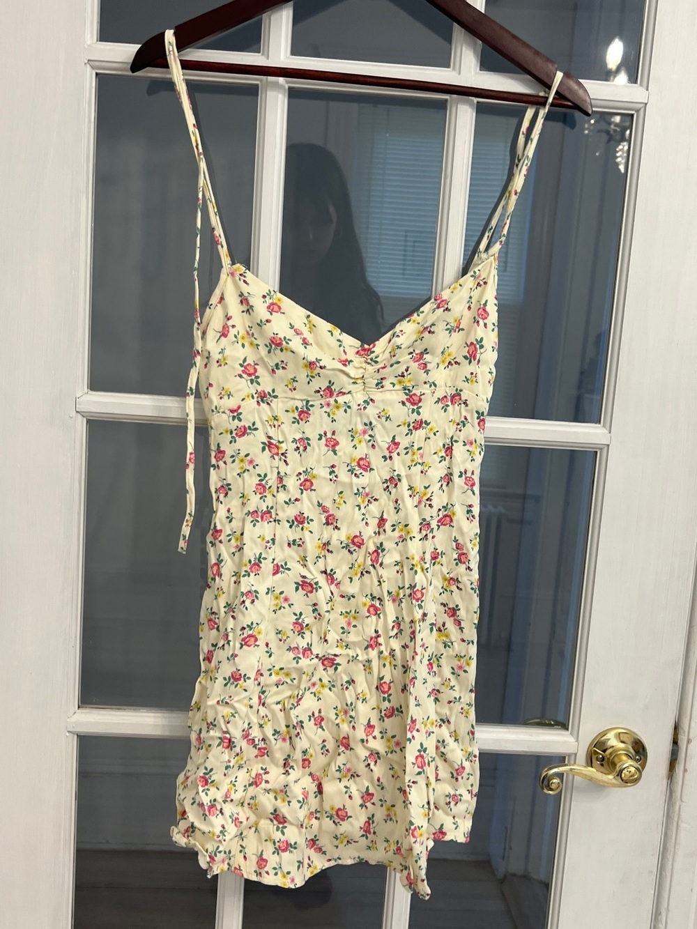 ZARA Women's Cream Floral Print Sleeveless Mini Dress Size S